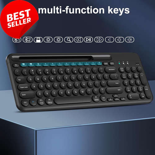 Bluetooth Wireless Keyboard Dual Mode BT 5.1+2.4G Silent for PC Laptop Mac - Picture 6 of 12