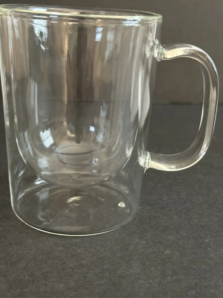 2 tazas térmicas de vidrio de doble pared para café con leche capuchino 8 oz Foto 3 de 4