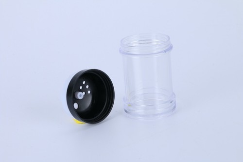 Salt and Pepper Shaker Set, Plastic yet Formal, Black & White, no metal, travel - Picture 8 of 10