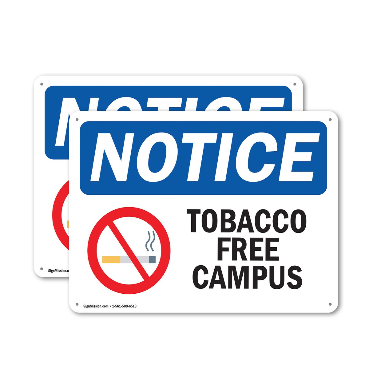 Tobacco Free Workplace Sign – 8x12 Aluminum Metal, Multi-Color, Rust Proof – Afterprints