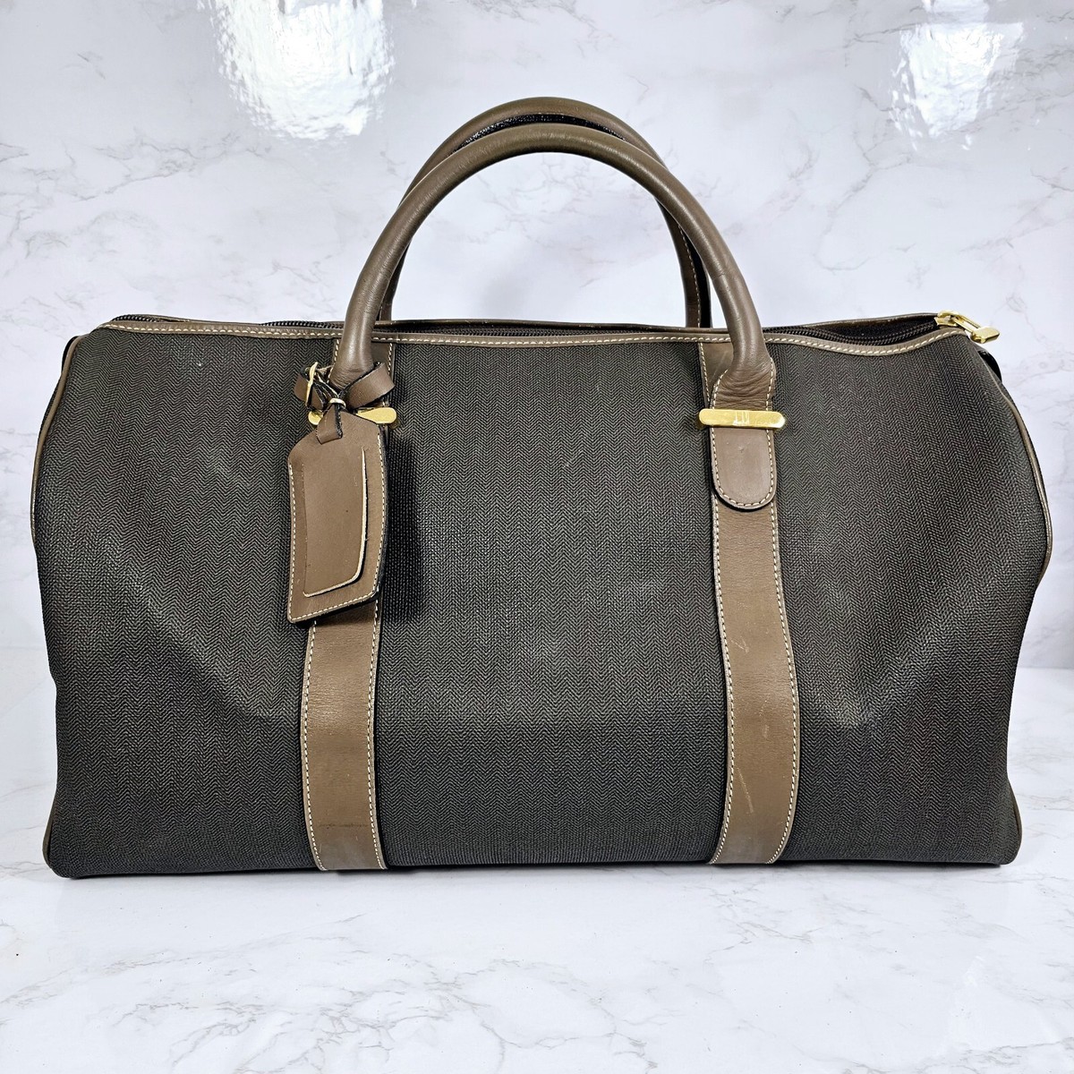 Dunhill Dark Brown Boston Travel Carryon Duffel Gym Bag Vintage