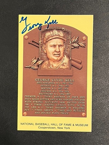George Kell Hand Signed Baseball Hall Of Fame Postcard - Picture 1 of 2