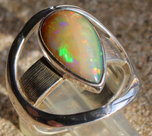 Welo Multicolor Opal 4.1 Karat 950er Silberring Größe 19,4 mm - Bild 10 von 12