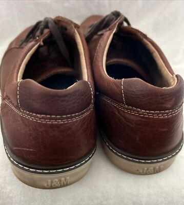 J&M Sheepskin Mens Brown Leather Lace Up Dress Casual Shoes Size 10.5 M Coastal J & M Sheepskin Men main image 4