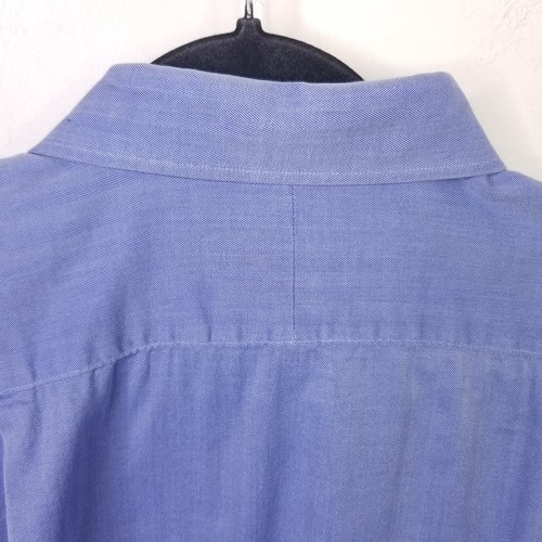 ($215) SUNG by Alfred Sung LARGE 16.5x32 Blue Cotton Dress Shirt French Cuff GUC - Picture 13 of 13