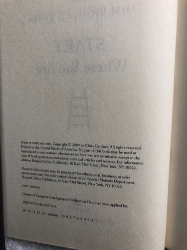 Start Where You Are—NEW 1st Ed., 1st Print (signed by Chris Gardner) - Picture 7 of 7