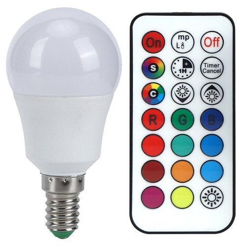 (RGB Pure White 6000K E12 Lamp Socket)45W LED RGB Bulb Light Colorful BX