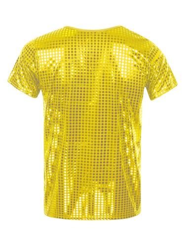Short Sleeve T-shirts Metallic Undershirt Dance Tee Glitter Pullover Nightclub - Picture 22 of 59