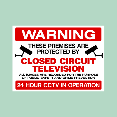 CCTV Warning these premises are monitored Plastic Sign A6-100x150mm