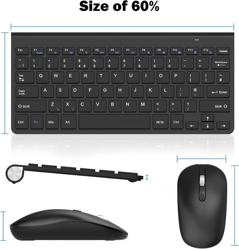 Slim Ergonomic Keyboard & Portable Silent Mouse PINKCAT _ Windows, Mac & Android - Picture 6 of 13