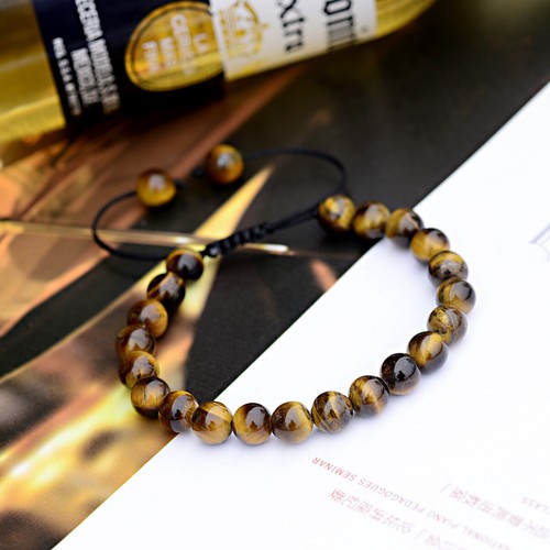 Men Triple Protection Bracelet Blue Evil Eye Natural Tiger's Eye Stone Bracelet - Picture 90 of 114