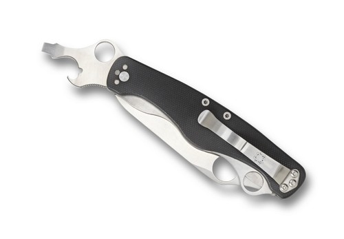Spyderco Clipitool Standard Folding Knife C208GP Plain Edge Blade Black G-10 - Picture 4 of 5