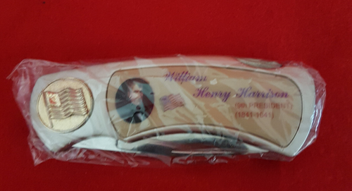 Pocket Knife President Folding Lockback William Henry Harrison. 9th Pres. Unused - Bild 2 von 5