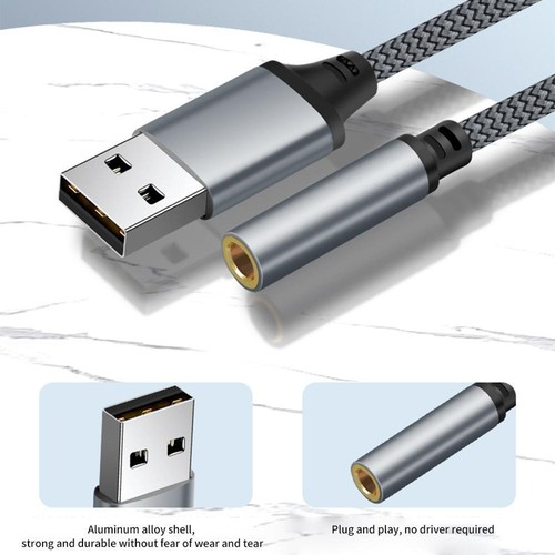 1X USB To 3.5mm Mic/Headphone Jack StereoHeadset-Audio Adapter-Sound Card/ 🥇 - Bild 7 von 12