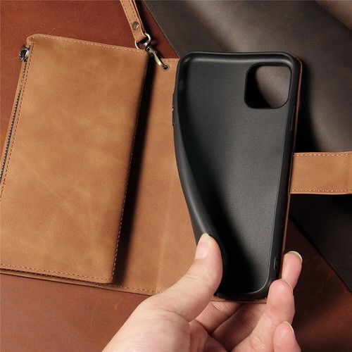 Flip Cuir Housse Etui Portefeuille Coque iPhone 11 16Pro Max 12 13 14 7 8Plus XR - Photo 12 sur 17