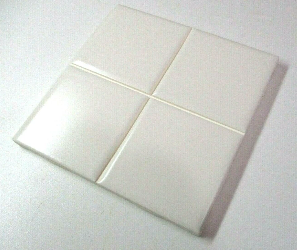 1 Azulejo de Pared AO Olean EE. UU. 4-1/4" Cerámica Puntuación Satinado Blanco/Beige Claro MCM Foto 3 de 4