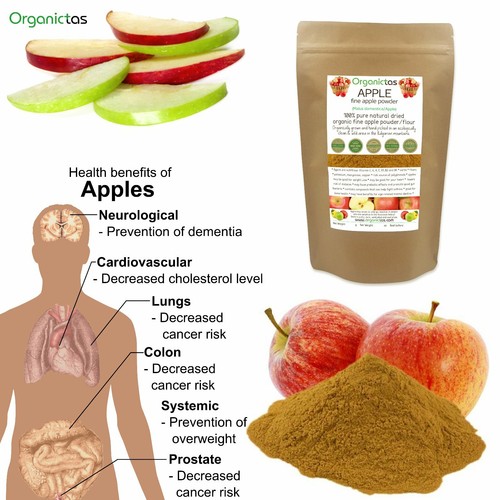 Manzana Polvo Orgánico para Cocinar, Bebidas Saludables Calidad Premium 25g-400g - Imagen 10 de 12