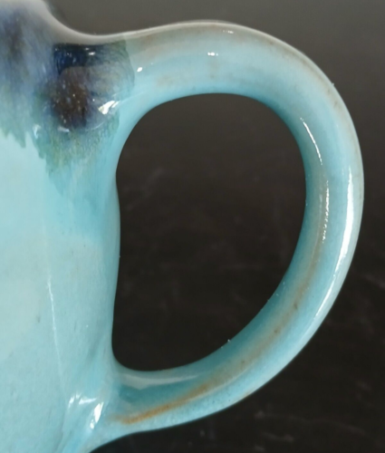Tazza e piattino fatti a mano in argilla turchese e blu - Foto 19 di 24