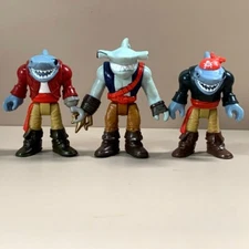 3pcs Fisher-Price Imaginext Pirate Adventures Pirate Shark Captain Deckmate Toys