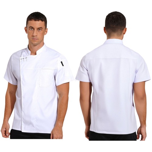 Unisex Herren Damen Jacke Restaurant Mantel Kantine Oberteile Arbeitskleidung Arbeit Cafe Küche - Bild 28 von 44