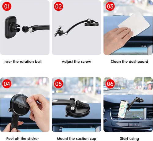 Sucker Car Windshield Phone Holder Magnetic Mount Stand GPS Telefon Mobile Cell - Picture 4 of 9