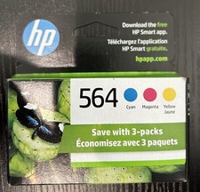 HP 564 N9H57FN Ink Cartridges 3-Pack Genuine OEM Black Cyan Magenta Yellow