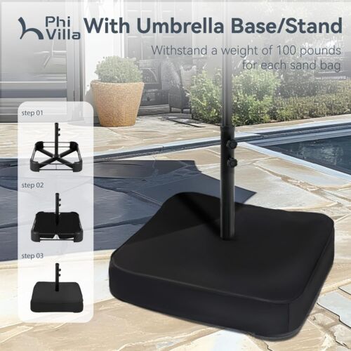15ft Large Outdoor Patio Umbrella Double-Sided Market Umbrella w/ Umbrella Base - Picture 5 of 7