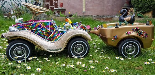 Unikat unique Bobby Car + Anhänger Einzelstück Künstlerin art object UK leave EU - Bild 2 von 12