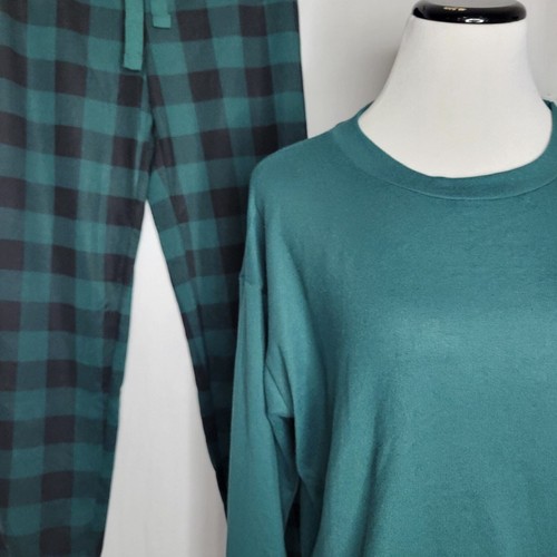 Jenni Long Sleeve Mix It Pajama Set June Bug Buffalo Check NWT Size XS - Picture 4 of 6