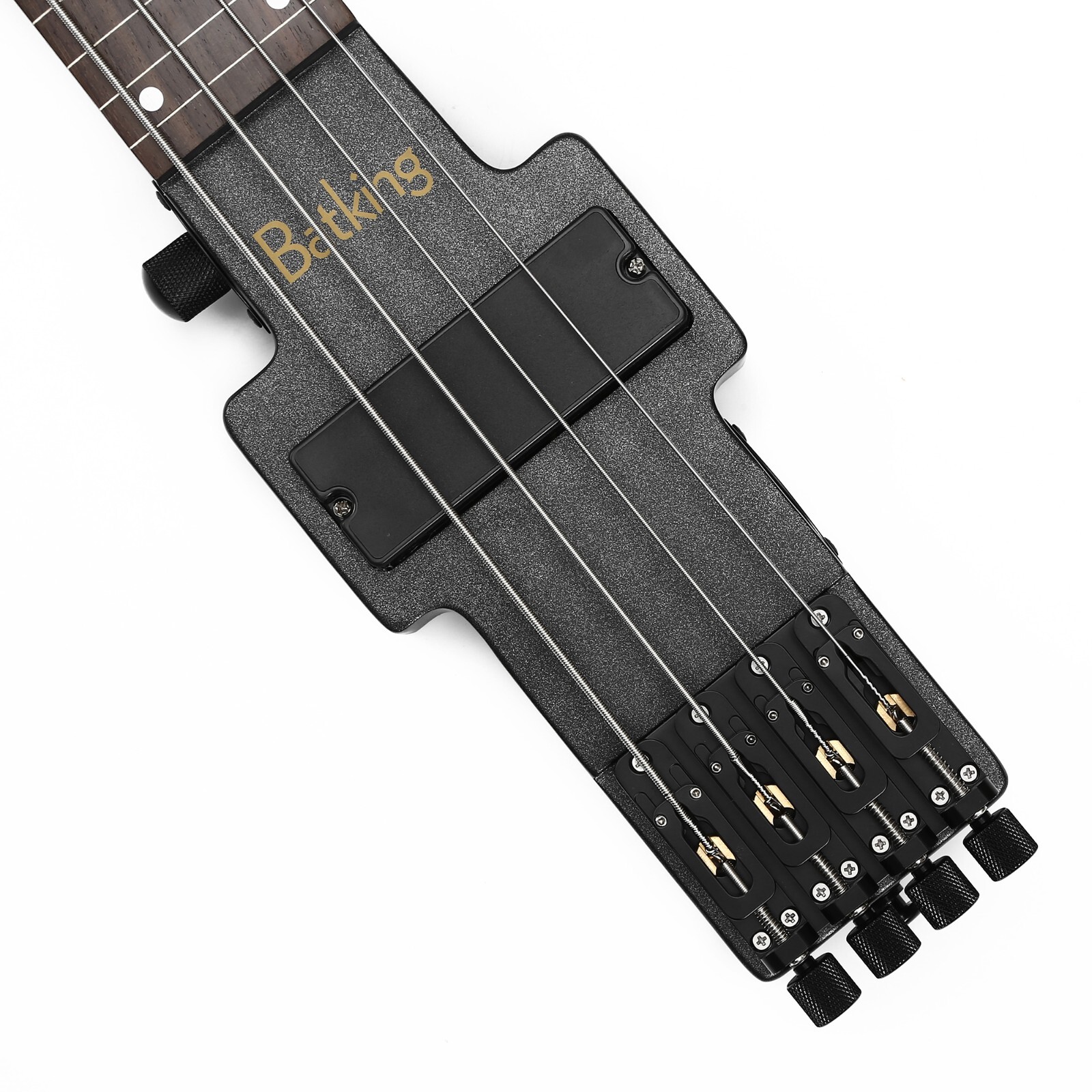 Travel Bass Guitar Electric Headless Bass 4 Strings Fretless with Gigbag