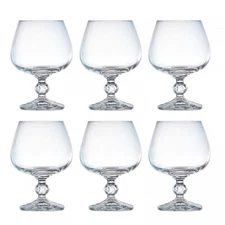Cognac Snifter Set of 6 Whiskey Wine Crystal Glasses  8 oz /250 ml Czech Bohemia