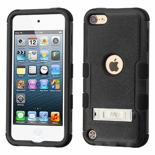 iPod Touch 5th & 6th Gen -Hard & Soft Silicone Hybrid High Impact Kickstand Case - Picture 5 of 28