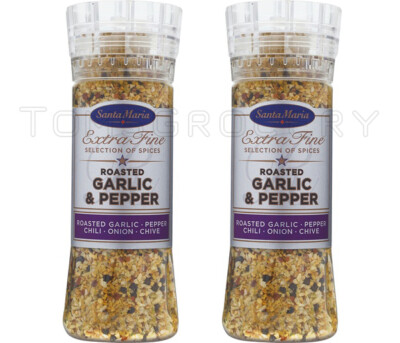 SANTA MARIA Roasted Garlic Pepper Spice Mix Large Grinder