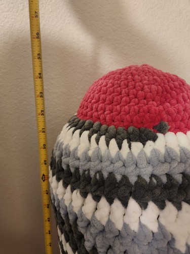 Enormous Crochet 55 Inch Tall Penis Body Pillow--Grey, White and Pink. - Picture 5 of 8