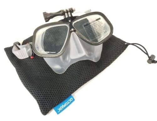 NEU Octomask Freediver Tauchmaske GoPro Hero Kamerahalterung schwarz/klar - Bild 2 von 17