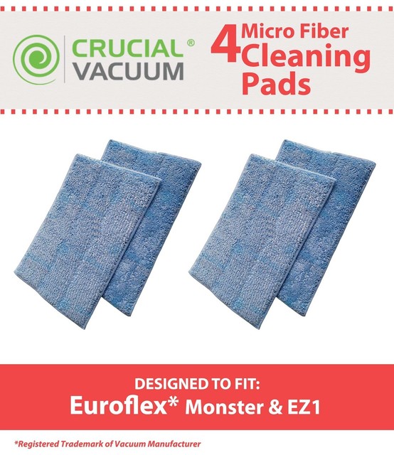 4 Replacements Euroflex Monster EZ1 Washable Steam Mop Pads for sale online eBay