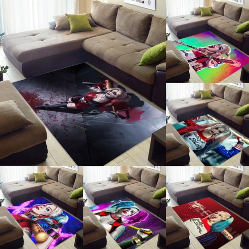 Harley Quinn Area Rug Living Room Bedroom Non-Slip Carpet Flannel Floor Mat Gift - Picture 1 of 20