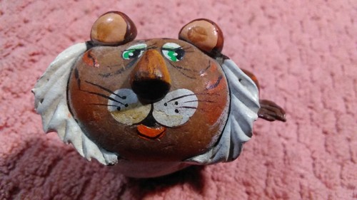 Unique Hand Painted Handcrafted Pebble Stone Tiger Figurine - Picture 2 of 7