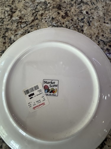 Effete D'Arte Ceramic MARKET SCENES Dinner Plate by Brunelli, Italy, 11”~ NWT - Picture 4 of 4