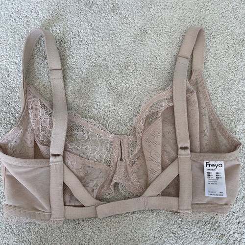 Freya Fancies Sheer Lace Full Figure Plunge Underwire Bra Size US 30H Coquette - Picture 5 of 7