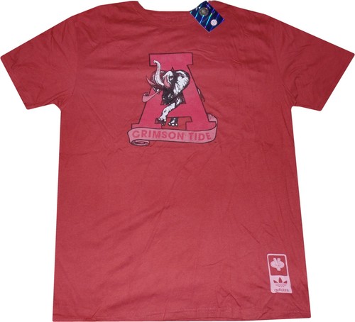 Alabama Crimson Tide Adidas Throwback Logo Slim Fit Shirt New Tags - Picture 1 of 4
