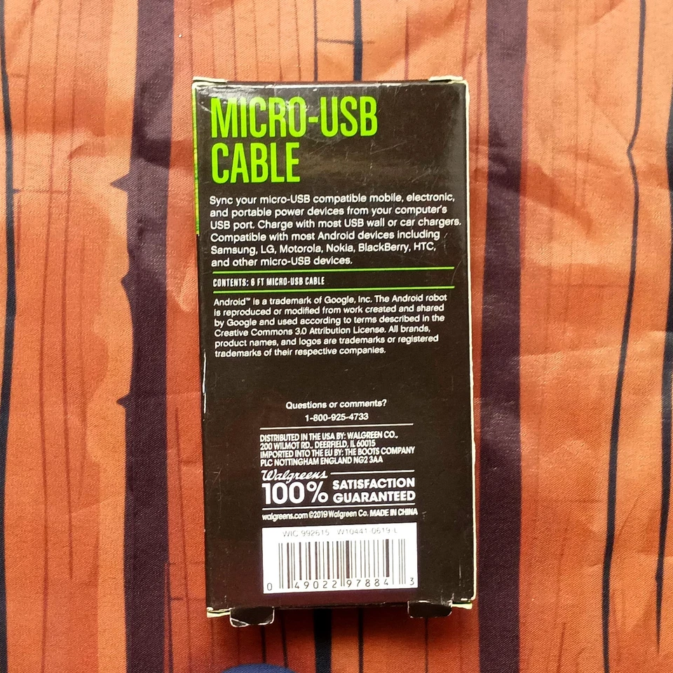 Usb Android Charge Micro Charger Sync And Data Charging Cord 6ft Cable - Image 4 of 4