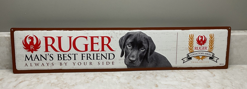 RUGER FIREARMS MAN'S BEST FRIEND TIN SIGN COLLECTOR'S SERIES 3RD EDITION 10/22