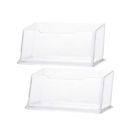 4pcs Acrylic Transparent Business Case Stand Box Desk ID Display Storage Box - 第 11/11 張圖片