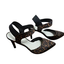 NWOT Franco Sarto Lima Leopard Print Sling Back Pumps 3.5" Stilleto Heel 8.5M