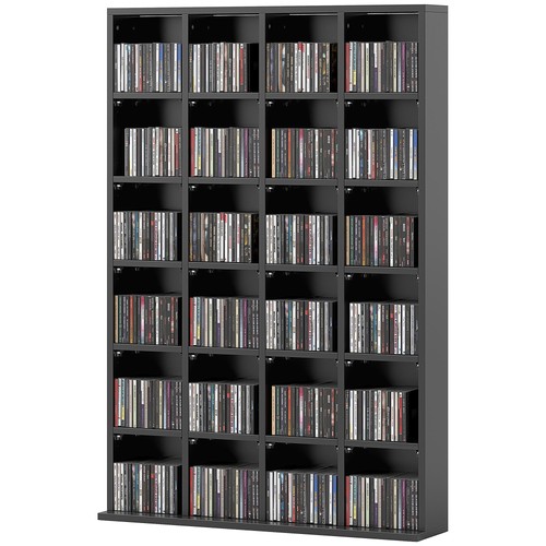 480CD/312DVD Media Storage Shelf with Adjustable Shelves, 89 x 130.5 cm, Black - Picture 11 of 11