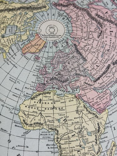 1897 ALASKA Colored Map 21.75" x 14.25" ~ W. Hemisphere, World Reverse, Salvaged - Picture 19 of 21