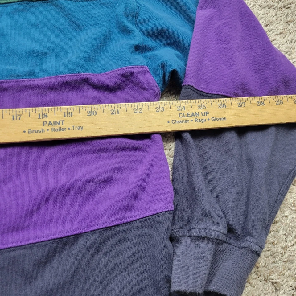 De Colección John Ashford Rugby Polo XL Rayas Cuello Barco Exterior Preppy Años 90 Foto 4 de 4