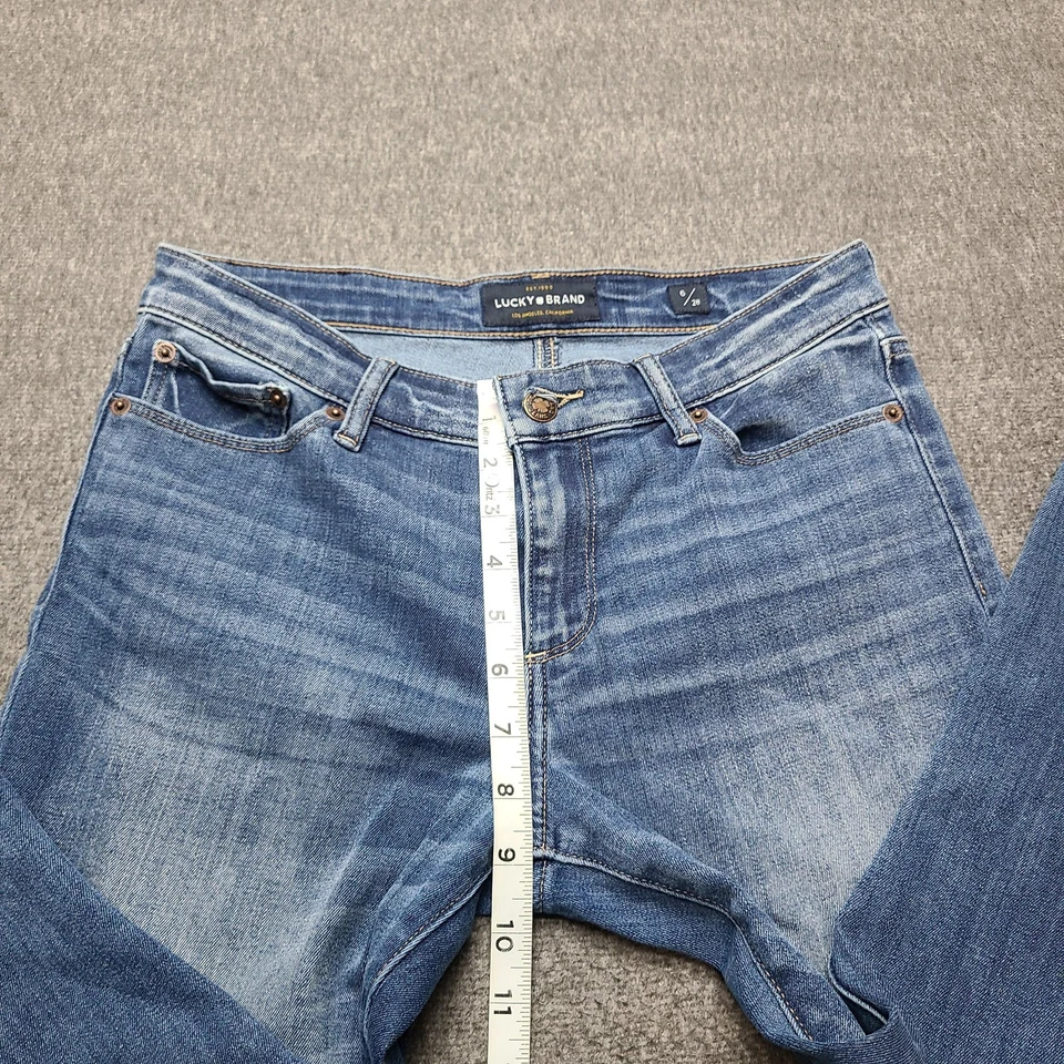 Jeans Lucky Brand para mujer 6/28 azul dulce recortado recto denim cremallera mosca Foto 3 de 4