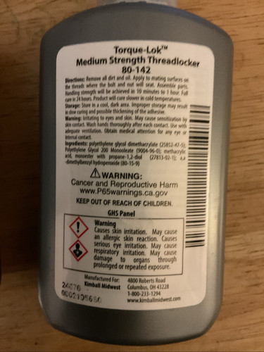 Kimball Midwest Torqe-Lok Medium Strength Threadlocker 80-142 (1.20 oz.) 2 Units - Bild 4 von 4